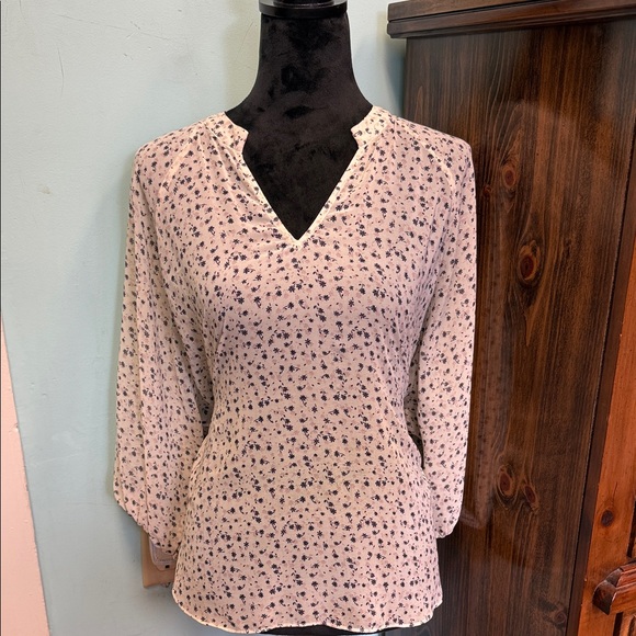 CAbi Tops - CAbi Cream and Black Floral Blouse